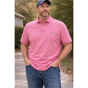 Polo Ralph Lauren Pink Custom Fit  Short Sleeve Polo Shirt Men's XL